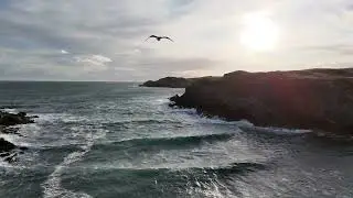 Holyhead Beach nearby South Stack Lighthouse Wales United Kingdom
