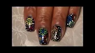 Colorful Flowers Nail Art