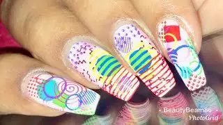 Layered stamping/geometry nailart/bornpretty Geometry L001/BeautyBeam86