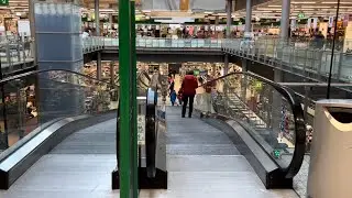 Espoo, Finland. 2x Kone Travelator ride at Sello Shopping Mall inside a Supermarket