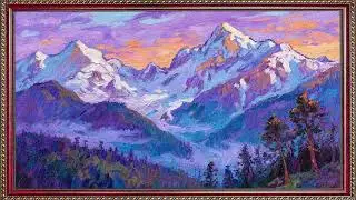 Mountain Landscape Oil Painting | 4K Frame TV Screensaver | Digital Frame Art Gallery