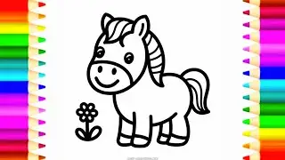 How to Draw Cute Horse | Horse drawing for kids  Step By Step |Easy Horse drawing (Drawing Tutorial)