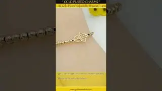 18k Gold Plated Adjustable Bracelet. Hamsa Hand Amulet Lucky Charm