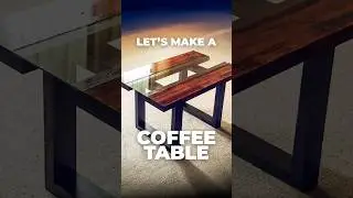 Making a live edge wood slab coffee table with a glass insert #diyprojects #woodworking