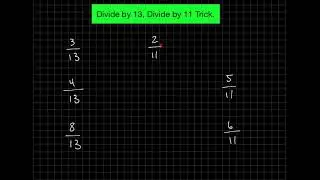 VEDIC MATH, Division by 13 and Division by 11 trick.