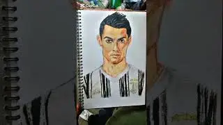 Colorful Cristiano Ronaldo Portrait | Full Drawing Process | CR7 Realistic Sketch Art🔥 #drawing #cr7