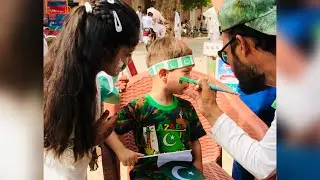 14 august happy independence pakistan ziada bad🇵🇰 face painting #Shorts #viral #cute #art #pakarmy