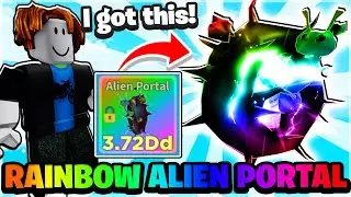 NOOB SPAWNS WITH RAREST RAINBOW ALIEN PORTAL IN ROBLOX CLICKER SIMULATOR