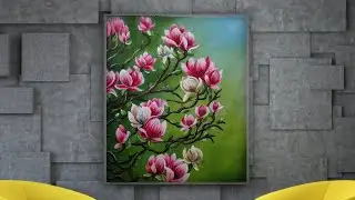 How to paint Magnolia in acrylic # Acrylic art demo# Painting Magnolia flowers