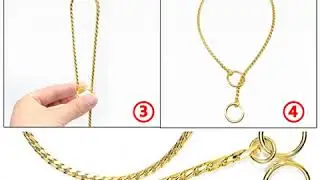 DuraStark Strong Chrome Metal Chain Dog Show Leash Adjustable Snake P Chock Training Heavy Collars P