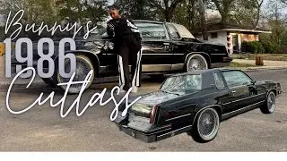 1986 Cutlass Supreme On 20'' All Chrome Spokes And Vogues (G Ride With Bunny)