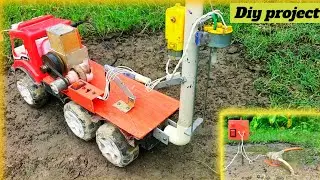 Diy mini truck borewell drilling machine / mini water pump /science project