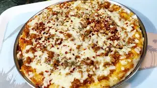 Kheema Cheese Pizza Without Oven | So Cheesy! 🤤Queenbites