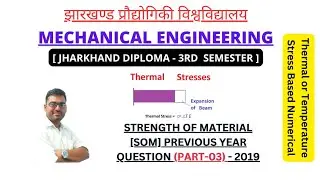 SOM I Thermal Stress & Strain I 3rd Sem I PYQ I JUT_2019 I By Vikas Sir I Mechanical Engg. I 03 I
