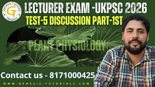 BIOLOGY TEST SERIES|TEST-5|Part 1|DISCUSSION|UKPSC 2026|UTTARAKHNAD LECTURER BIOLOGY|PRACTICE SET