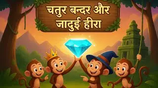 चतुर बंदर और जादुई हीरा | Moral stories | @CartoonNimo-x7n #KidsStories #HindiKahan #shorts #cartoon
