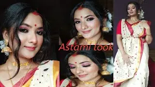 DURGA PUJA Astomi and Dasami Makeup Look for Married Women || DURGA PUJA Hairstyles