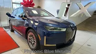 2023 BMW iX xDrive50 Phytonic Blue Metallic on Mocha