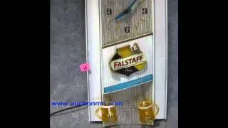 www.auctionmn.com: Falstaff Beer toasting lighted sign with working clock