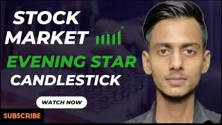 Evening star candlestick in stock market