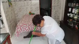 Bisa Ana fazendo faxina