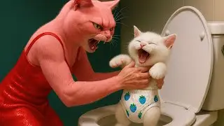 🚽Stepmom&rsquo;s Crazy Revenge Backfired! The Kitten&rsquo;s Sewer Nightmare Took a Wild Turn! 😷#funny #kitten