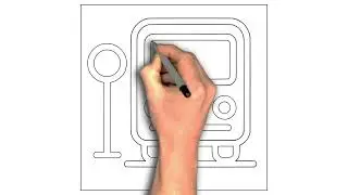 Easy to draw Bus at stop drawing image