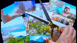 ASMR: Cutting Pictures From Magazine - Page Turning - Scissors - Trimming Paper - No Talking