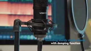Micro studio, condensateur, usb, noir, avec pied de table, support - CMTS300 - Vonyx | France Effect