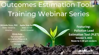 EPA Pollutant Load Estimation Tool (PLET) Training