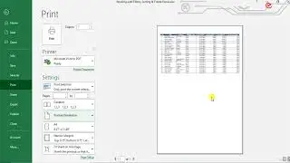 Printing and Layouts in Excel