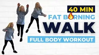 40 Min Fat Burning Full Body Walking Workout 🔥 Low Impact 🔥 Women Over 50 Workout
