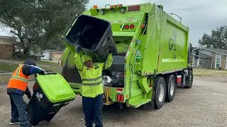 GFL Dennis Eagle Heil 5000 Rear Loader Garbage Truck Manual Dumping Carts & Packing Trash