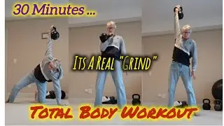 Total Body Kettlebell Workout ... Turkish Getups And Clean & Presses #functionalstrength #fitover40