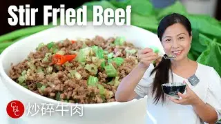 Easy Stir Fried Ground Beef served in two ways | 炒碎牛肉