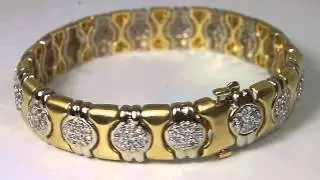 Custom Diamond Bracelet! 2.02tcw Two Tone Gold & Diamond Line Bracelet 14k
