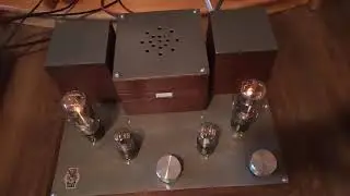 Home made 2X6 Watt 6N13S triode amplifier phono stage testing...