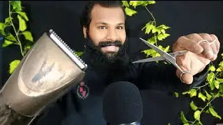 ASMR Haircut💇‍♀️ And Beard Trim(Fast and Aggressive Barbar Roleplay) With English Subtitles relaxing