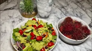 &ldquo;ASMR Mukbang 🥑 Avocado Salad & Rambutan 😍 | Day 11 Raw Diet&rdquo;