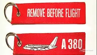 Embroidered Remove Before Flight Keychains