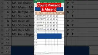 🎓📊  How to Count Present & Absent in Excel | COUNTIF Formula Explained #excel #exceltips