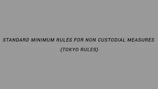 Standard Minimum Rules for non custodial measures (Tokyo rules)