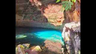 Caverna Aroe jari e Lagoa Azul -  Guia Tamara - Chapada dos Guimar&atilde;es - Mato grosso - Brasil