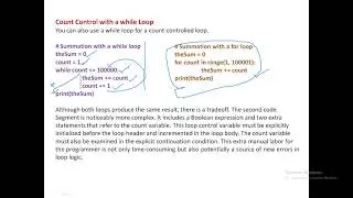Conditional Iteration with while loop