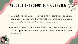 COMPUTATIONAL GENETICS Presentation - SMTPT 3