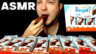 ASMR EATING KINDER PINGUI CHOCOLATE BAR DESSERT MUKBANG | No Talking Eating Sounds Chill Down ASMR