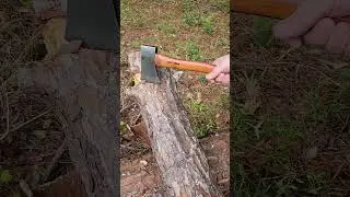 Craftsman 1070 steel hatchet can bite!