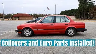 INSTALLING COILOVERS ON MY BMW E30!!
