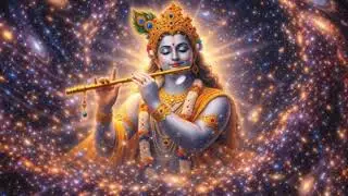 Shree Krishna Playing Flute in the Universe 🌌 | 15 Min Loop | Pure Bhakti Vibes #flute #shreekrishna