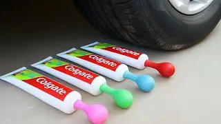 Crushing Crunchy & Soft Things by Car! EXPERIMENT: Car vs Colgate Toothpaste Balloons